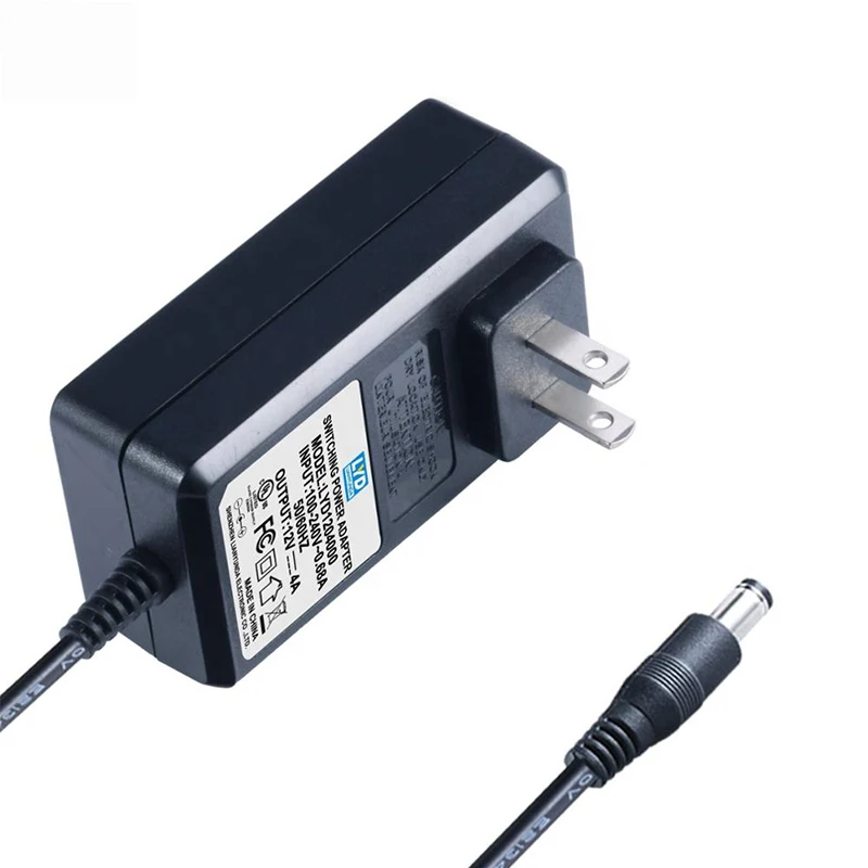 US EU UK 48W адаптер переключения 12V 4A питания для электрического оборудования черный