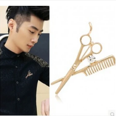 Новинка модные аксессуары брошь в виде парикмахерских ножниц оптовая продажа