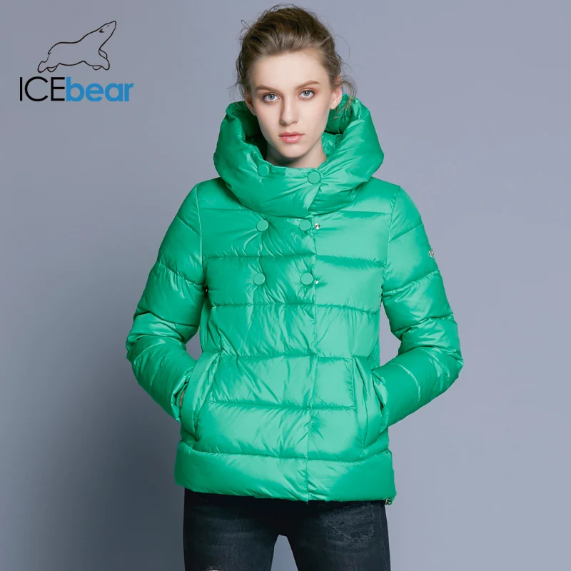 ICEbear 2018 короткие Для женщин парки хлопковая стеганая куртка новые женские Модные