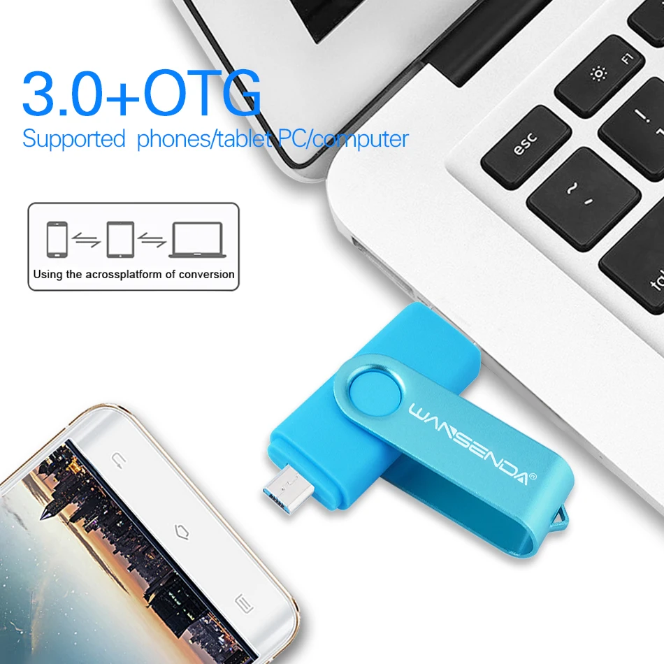 WANSENDA OTG USB флеш накопитель 3 0 16 ГБ 32 64 128 256 ГБ|memory stick|pendrive memory stick8gb flash drive |