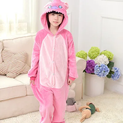 pink stitch Детские пижамы; пижамы с единорогом и животными; зимняя детская пижама для девочек; детская пижама; Пижама; licorne enfant pillamas animales - Цвет: pink stitch