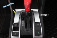 lapetus car styling transmission shift gear panel cover decoration trim 1 pcs 2 color for honda civic 2016 2020 abs