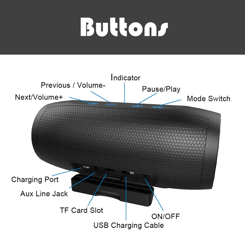 ZEALOT S16 портативный Bluetooth динамик открытый беспроводной бас Колонка 3D стерео звук