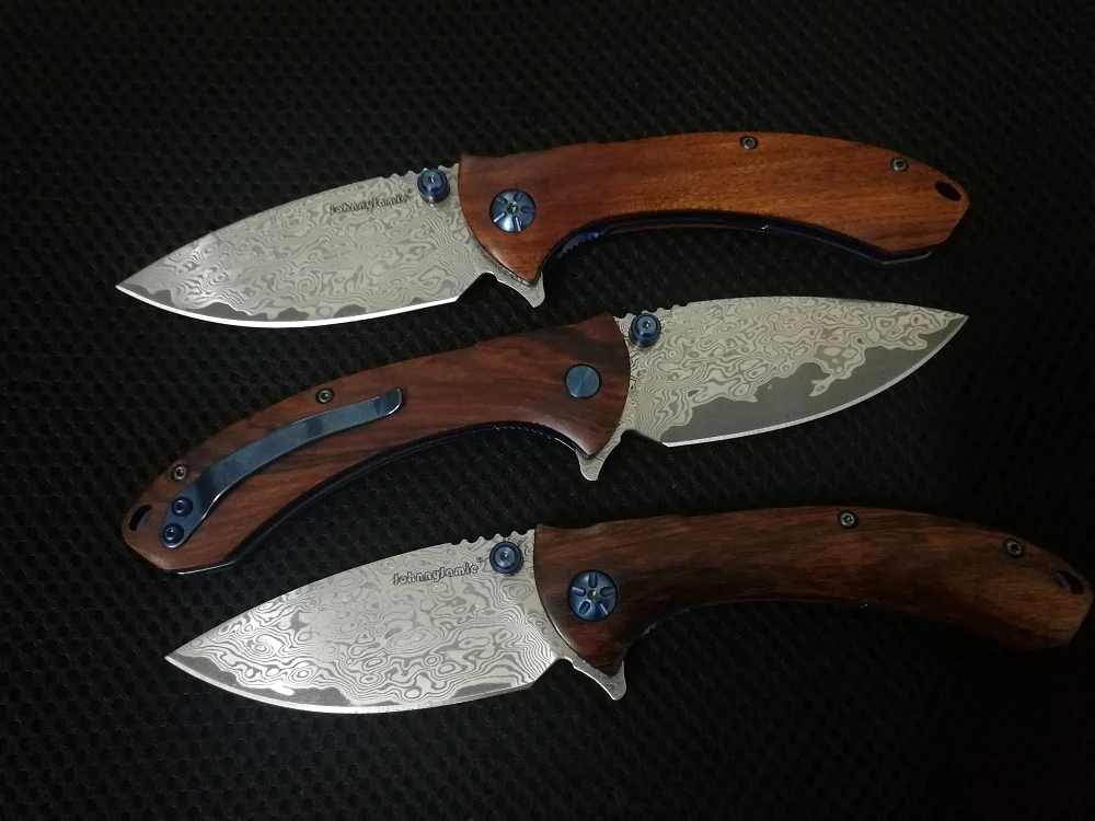Jonnyjamie Dogbug C814DSW 3," дамасский карманный нож с деревянной ручкой Тактический шариковый подшипник Флиппер складные ножи для выживания EDC