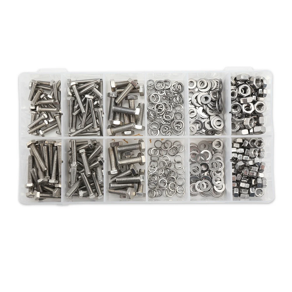475 шт./компл. метрические болты с шестигранной головкой из нержавеющей стали