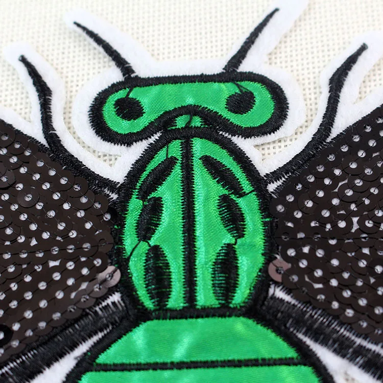 Вышитая пчела нашивки с блестками для одежды логотип Байкер Мотоцикл шить на