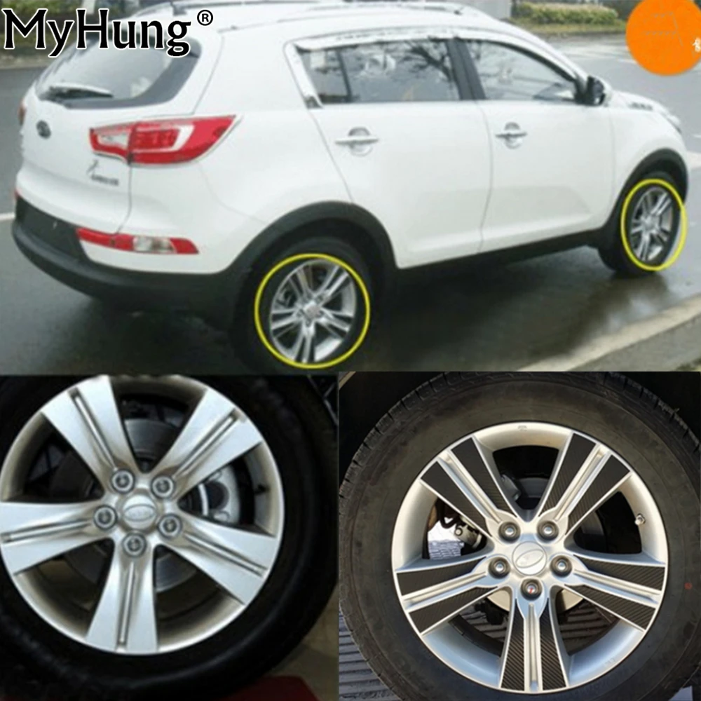 Наклейки на колеса автомобиля из углеродного волокна стикеры Маска для Kia Sportage R 17