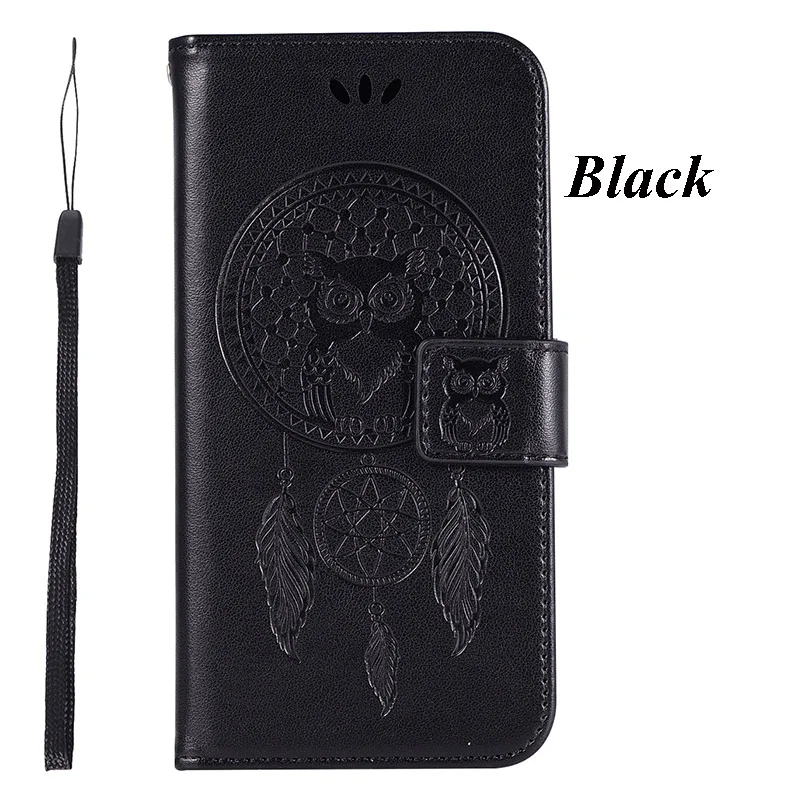 Black Чехол для телефона Xiaomi Redmi S2 5,9", Чехол из искусственной кожи, 3D тиснение, Сова, ветровой колокол, откидной чехол, чехол для Xiaomi Redmi S2 s 2 RedmiS2 - Цвет: Black