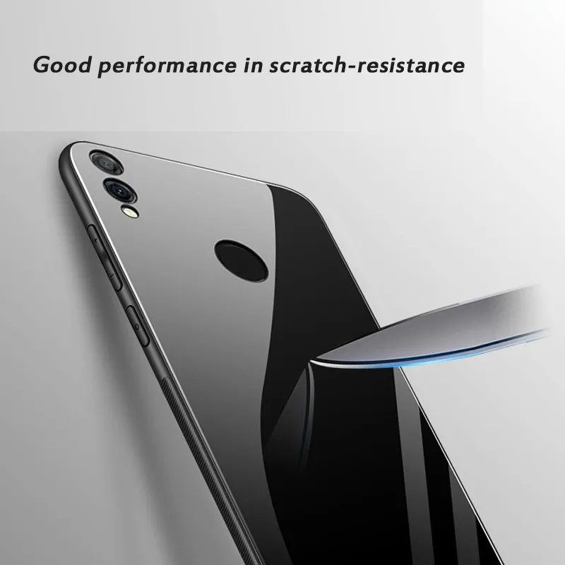 Voppton for Huawei Honor 8x Max Case 7.12 inch Luxury Glossy Tempered Glass Hard Back Phone Cover For funda |
