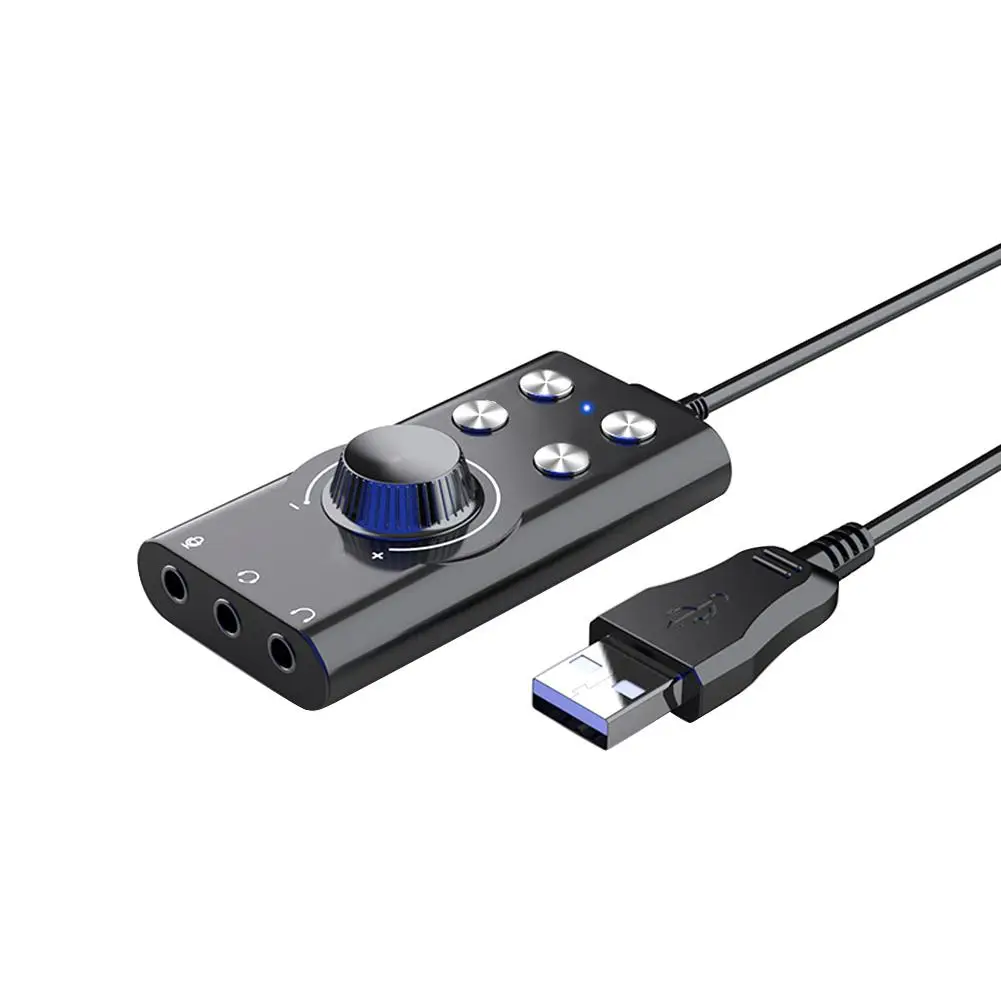 USB7.1 аудио интерфейс внешняя звуковая карта 3,5 мм микрофонный аудио адаптер Звуковая карта для ноутбука внешний голосовой смены для PUGB