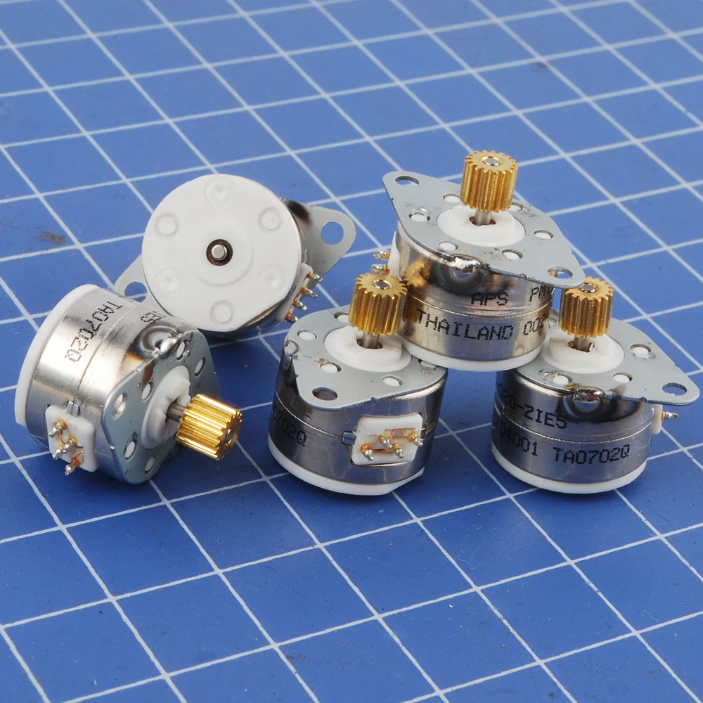 5 шт. 4 провода 2 фазы DC микро шаговый двигатель Шаг Угол 18 градусов с выходным