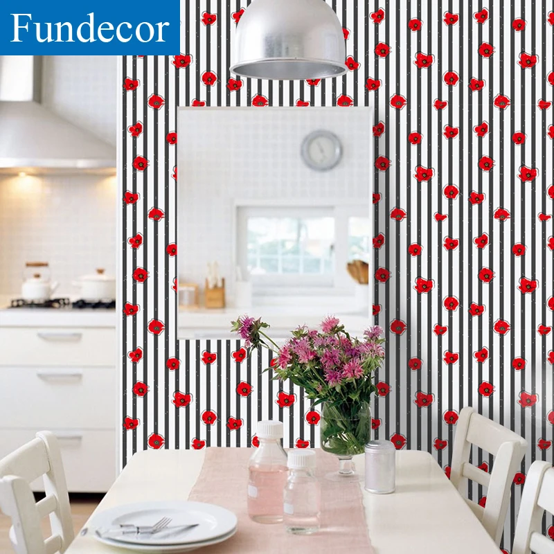 [Fundecor] красные цветочные обои самоклеющиеся для гостиной детской комнаты