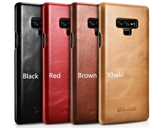 ICarer роскошный чехол из натуральной кожи для samsung Galaxy Note 9 Note8 S9 S8 плюс с округленными изогнутыми краями Винтаж серия натуральная кожа чехол
