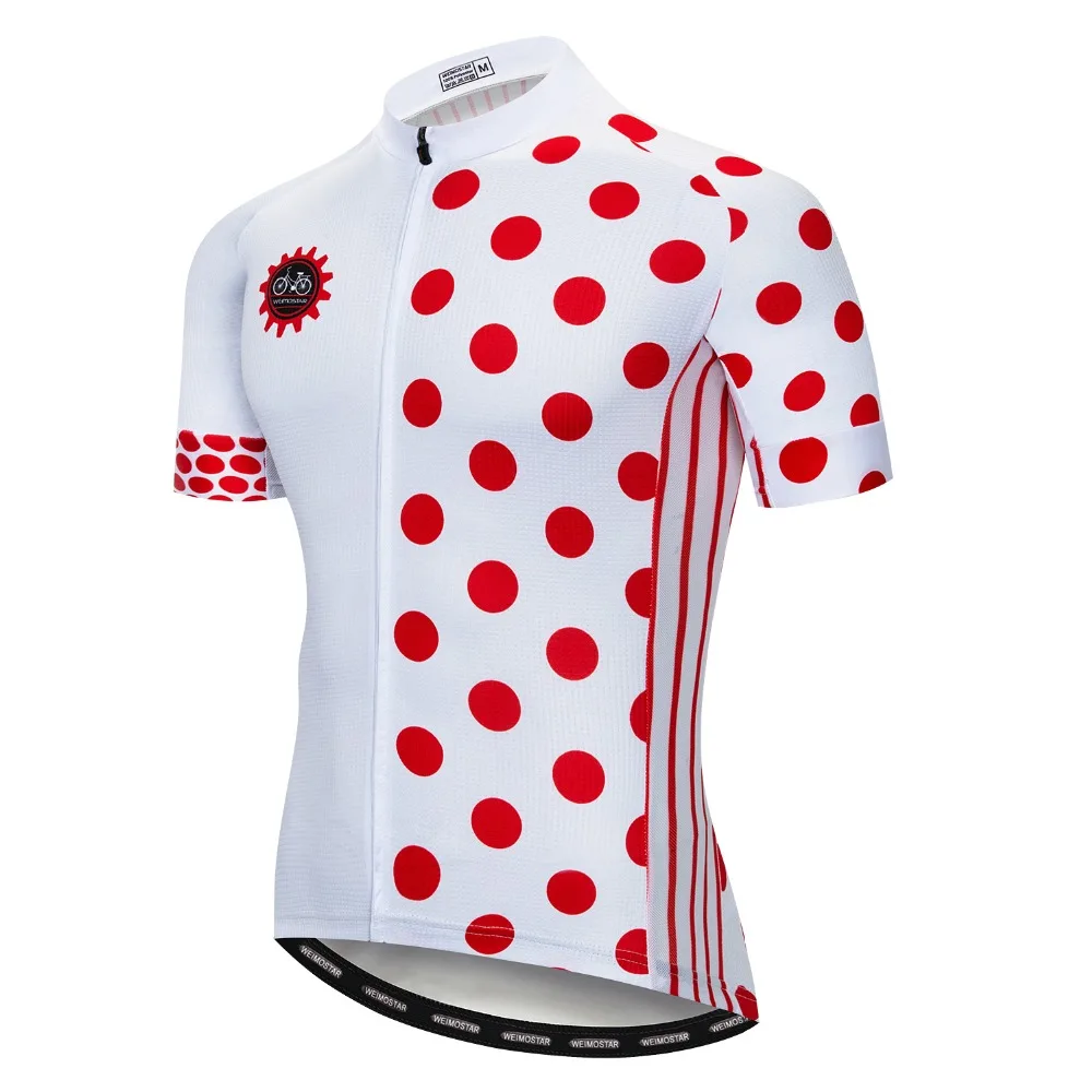 MTB Велоспорт Джерси Набор для мужчин лето горный велосипед одежда Ropa Ciclismo быстросохнущие шорты для езды на велосипеде Джерси Набор Белый Красный горошек