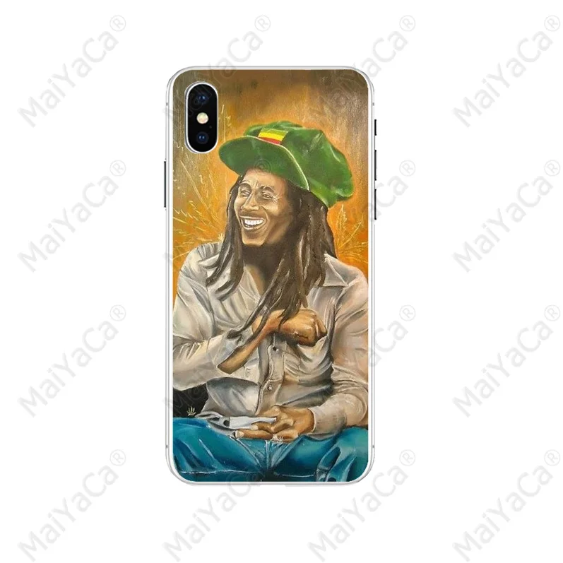 MaiYaCa Боб Марли Лев раста Лев регги Diy защитный чехол для телефона для Apple iPhone 8 7 6 6S Plus X XS max 5 5S SE XR чехол