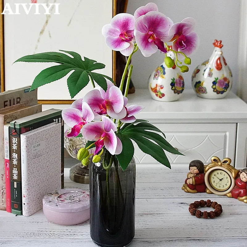

Orchid Phalaenopsis Artificial Flowers Silk Fake Floral wedding Hotel Table Home Decorative Flower DIY Arrange Fleur Artificiel