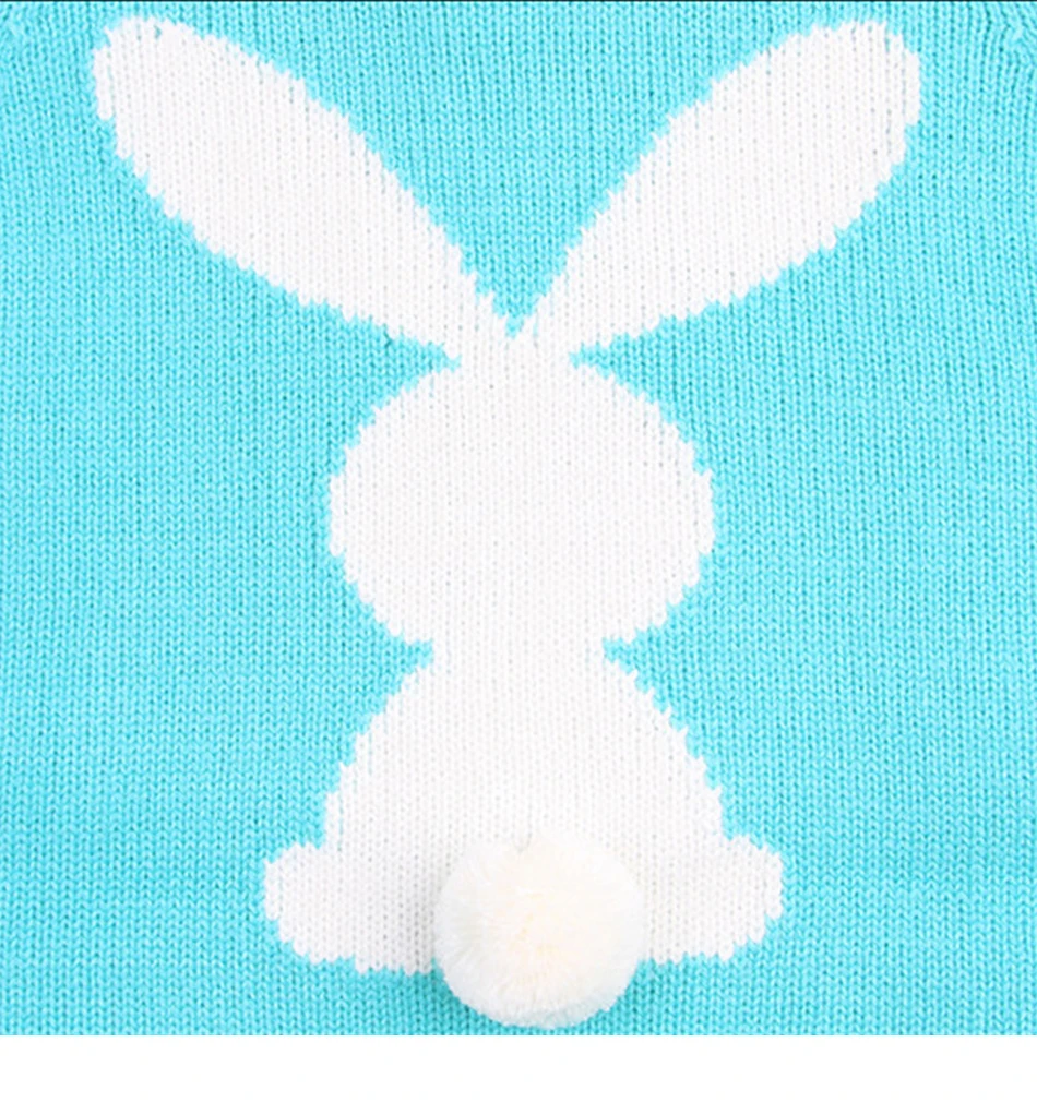 Warm Knitted Rabbit Baby Rompers Newborn Baby Girl Clothes Children's Overalls Stitch Long Sleeve Bunny Baby Clothes Spring Fall