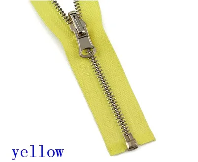 yellow Высокое качество 70 см металлическая молния открытый конец двусторонний слайдер тянуть молнии портной DIY Пальто Аксессуары для шитья одежды D670 - Цвет: yellow