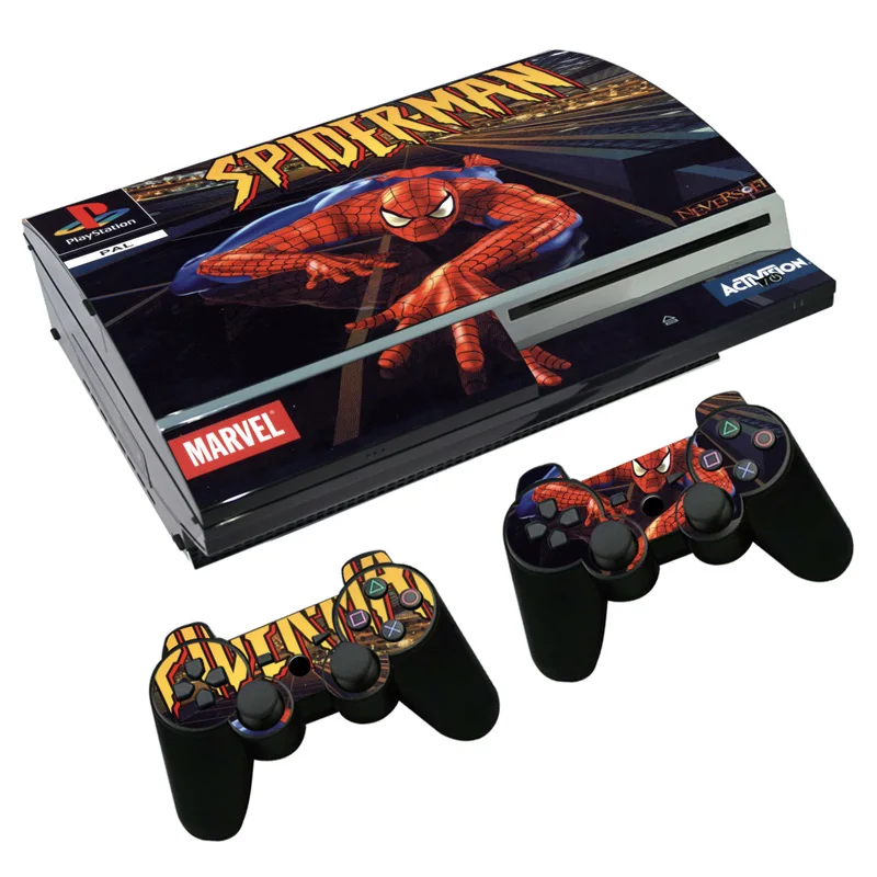 Наклейка на кожу человека-паука, Человека-паука, для PS3, Fat, playstation 3, консоль и контроллеры для PS3, Fat Skins, Виниловая наклейка