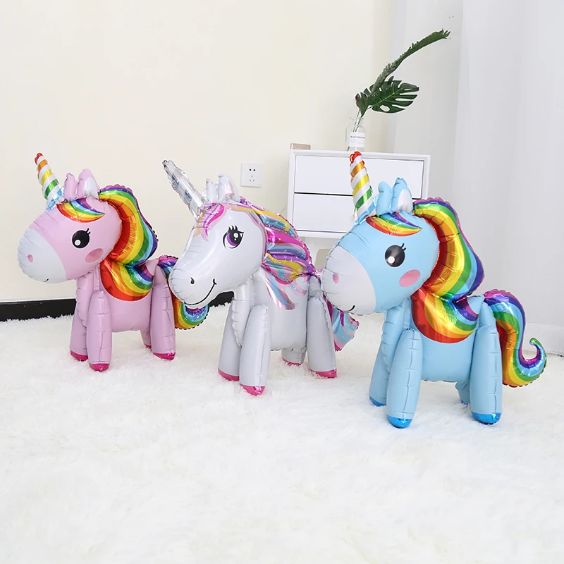 

NEW! 10pcs 3D cute rainbow helium foil balloons cartoon animal balloon baby shower birthday party wedding Decor globos