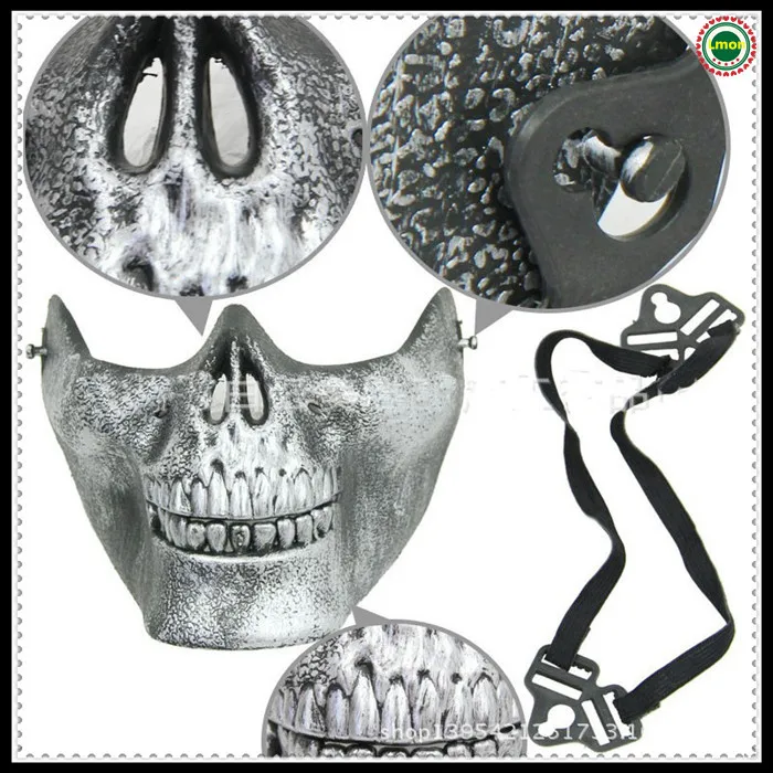 Бесплатная доставка Лидер продаж маска на половину лица с черепом CACIQUE скелета
