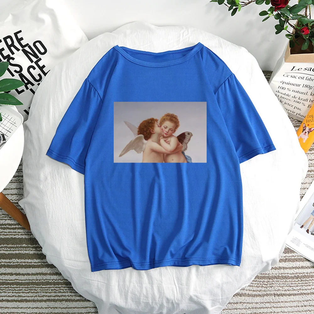 GE mini angel Print Женская футболка смешные изделия из хлопка для Леди Девушка Топ