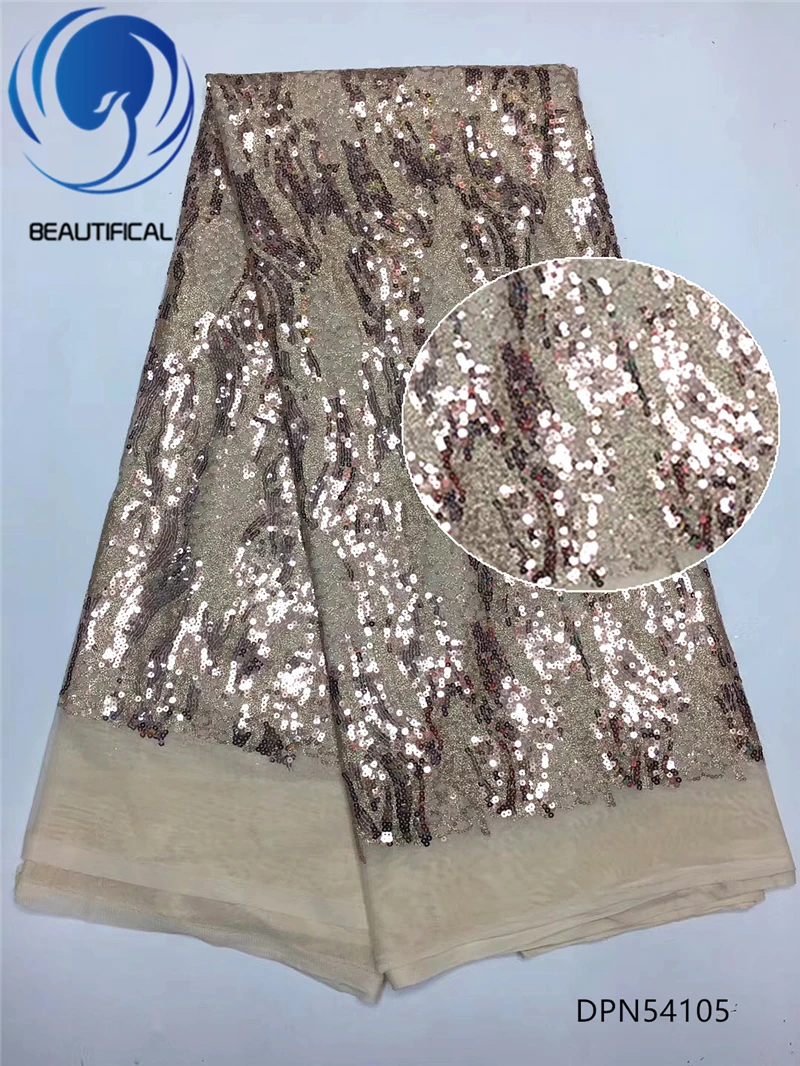 BEAUTIFICAL африканская блесток кружевная ткань в нигерийском стиле чистая кружевной