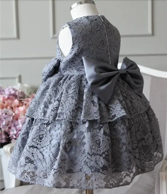 Элегантное платье для маленьких девочек модное Красное Кружевное без рукавов с