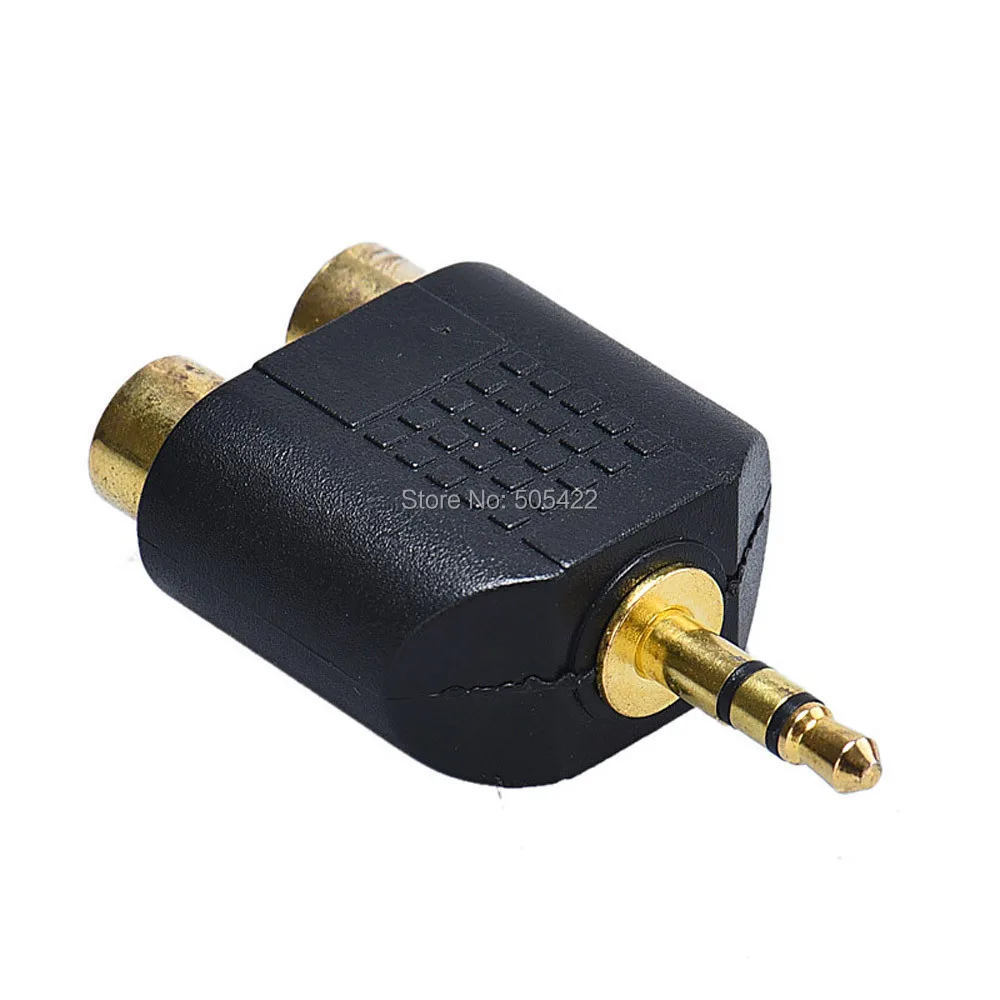 

3.5mm Male Stereo to Dual 2 RCA Female Y Splitter Audio Adapter Converter Gold