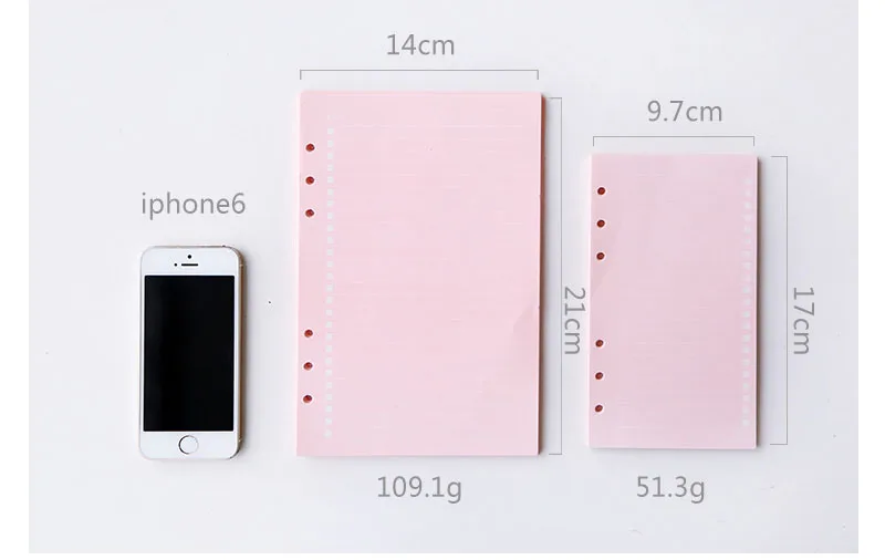 A5 a6 Dookibook Filofax цветные спиральные бумажные заправки 40 листов Сиреневый/розовый/желтый/Мятный