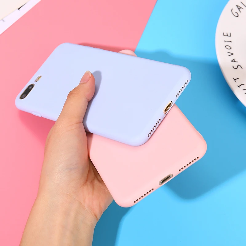Цветной ТПУ силиконовый матовый чехол для iPhone 7 8 Plus 6 6s X 5 5S мягкая задняя крышка XR