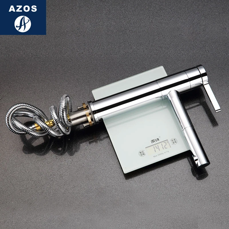 Azos смеситель для умывальника выдвижной умывальник латунный хромированный