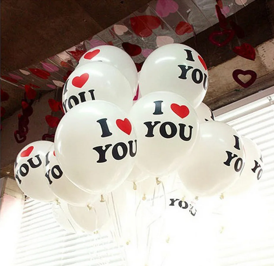 50 шт./лот свадебные вечерние воздушные шары I LOVE YOU рождественские украшения
