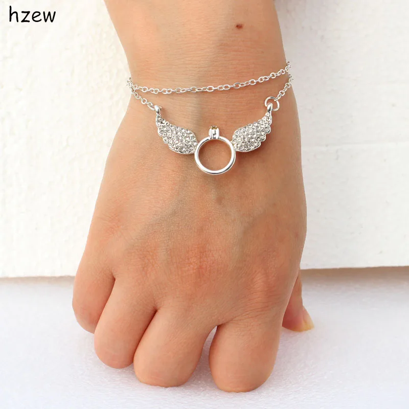 Hzew браслет с крыльями ангела брендовые Милые Браслеты для друзей сестер подарок