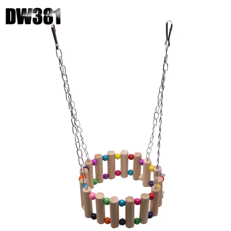 DW381 1 шт., деревянная птичья клетка, птичье гнездо, аксессуары для украшения дома, игрушка для укуса птицы, попугай, слинг, мост, цепь, подвесные игрушки - Цвет: DW381