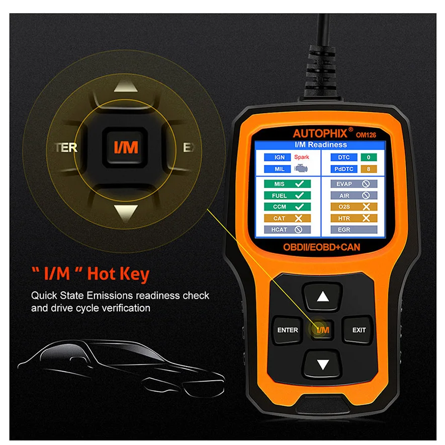 Autophix OM126 Авто БД OBDII Автомобильный сканер универсальный автомобильный код