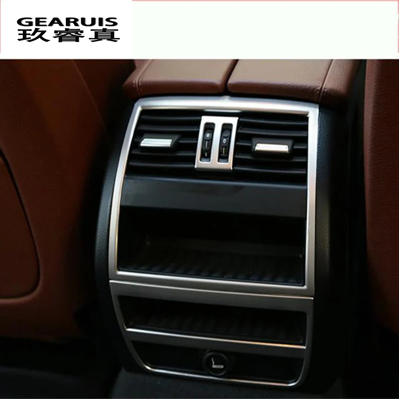 

Car styling Rear air conditioning vent decorative frame outlet trim strip stickers Cover for BMW 5 series F10 auto Accessories