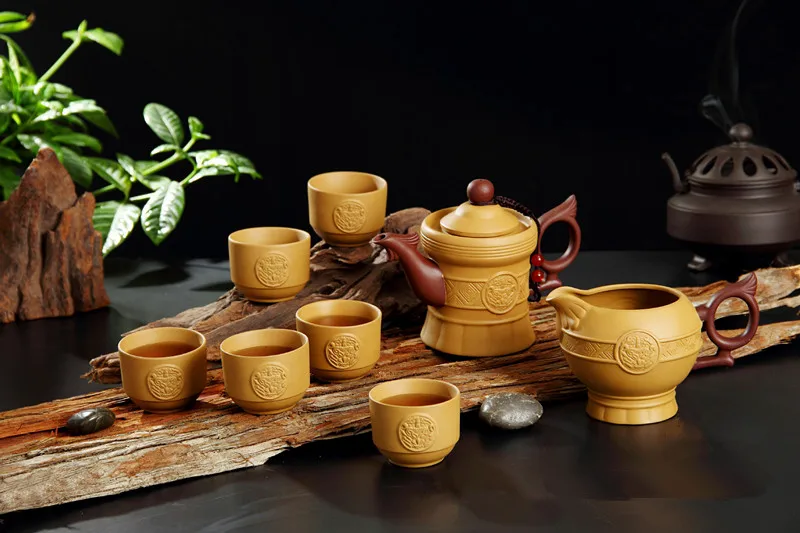 

Yixing authentic Purple tea sets ceramic kung fu tea sets 8 pcs Set