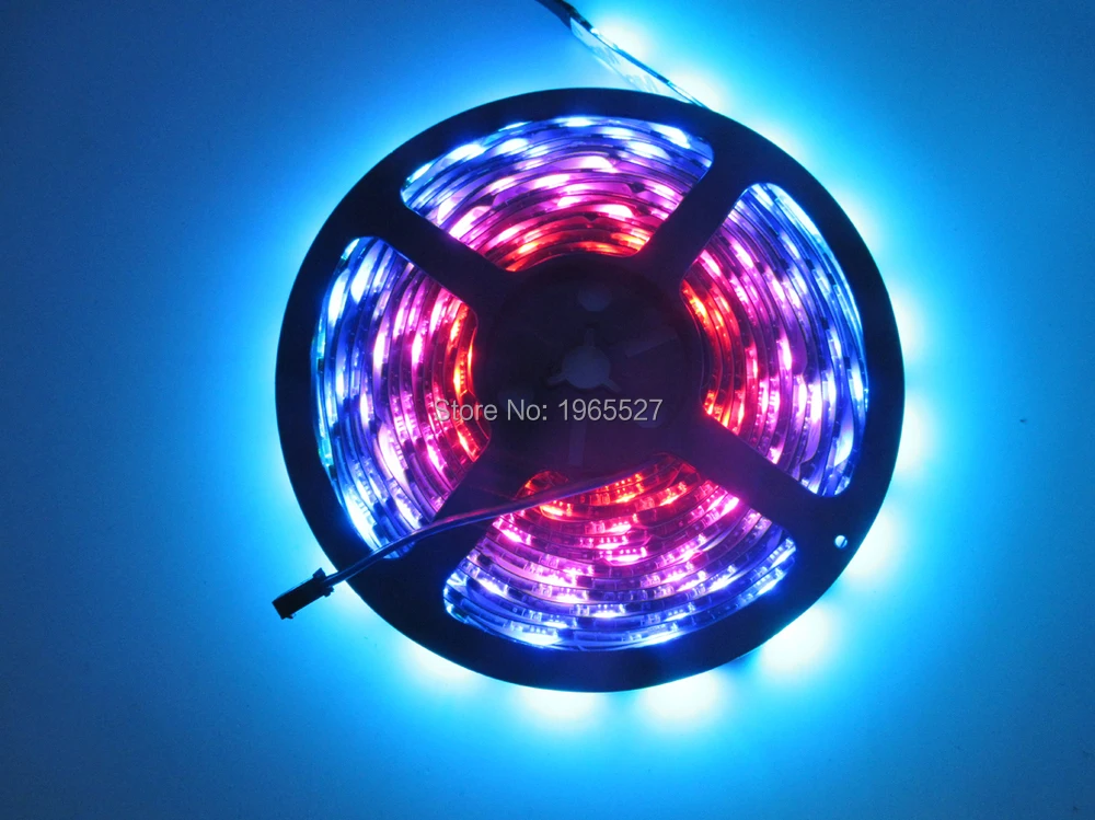 Бесплатная доставка ws2801 Светодиодная лента 5 м DC5V WS2801IC 5050 RGB светодиодная
