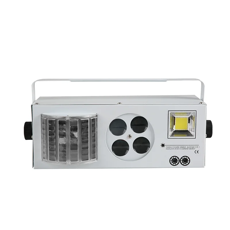 

4 In 1 RG Laser Gobos Mixed Strobe Par Lamp DMX 512 LED RGBWY Beam Light DJ Party Show Home Holiday Xmas Laser Stage Lighting