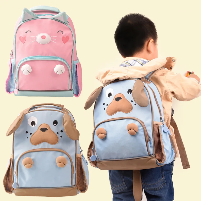 Рюкзак с принтом хот-догов для мальчиков и девочек, нейлоновый детский портфель с животными, для детского сада, 2018