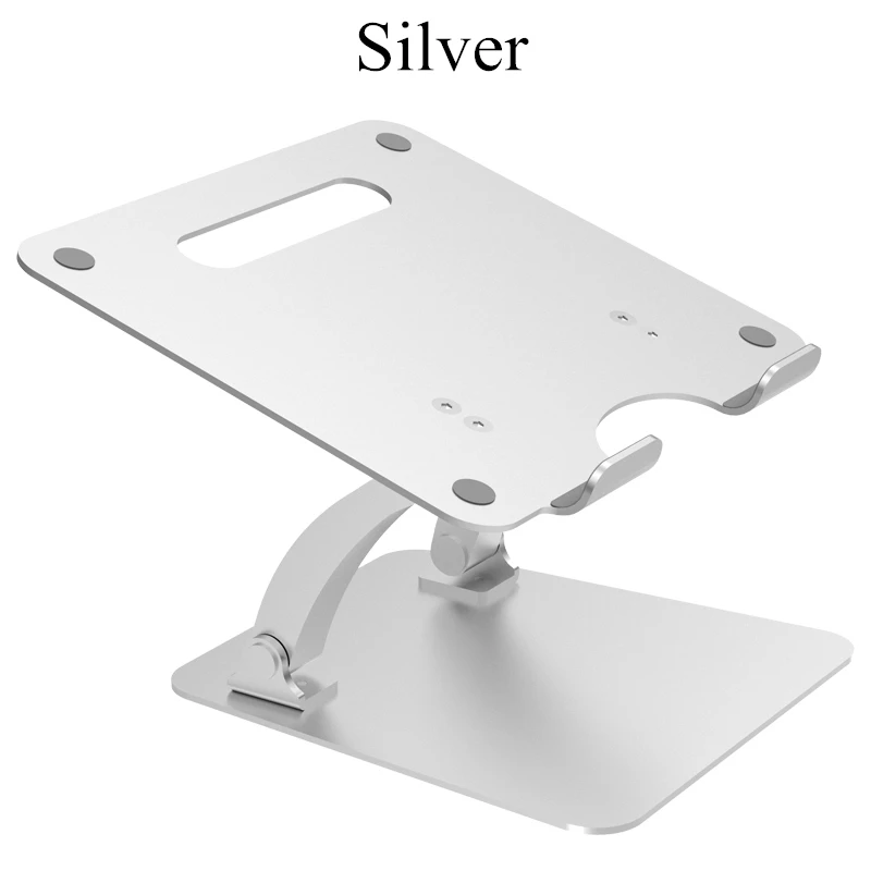 Silver Алюминиевая Регулируемая подставка для ноутбука, складной кронштейн свободного подъема, Регулируемый угол наклона, держатель для ноутбука, планшета для MacBook Pro iPad - Цвет: Silver