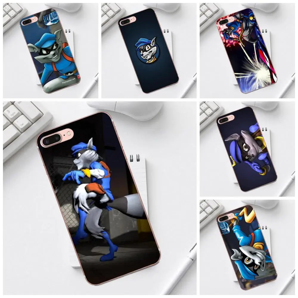 Cool Sly Cooper (синий) для Galaxy Alpha Core Prime Note 4 5 8 S3 S4 S5 S6 S7 S8 S9 mini edge Plus Мягкий защитный чехол