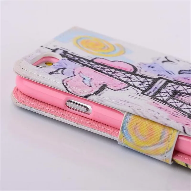 Горячая распродажа роскошные флип бумажник кожаный чехол для iphone 6 s с держателем