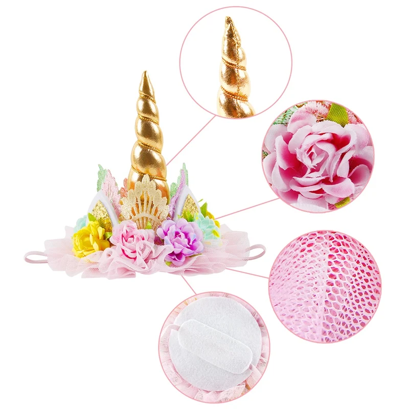 Милая Детская Женская повязка на голову с милым цветком и кошачьими ушками