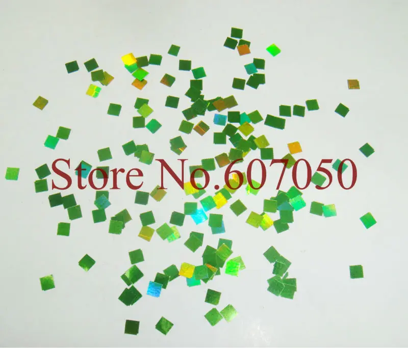 Голографический лазерный светлый зеленый квадратный Блестящий пайетки 50 г