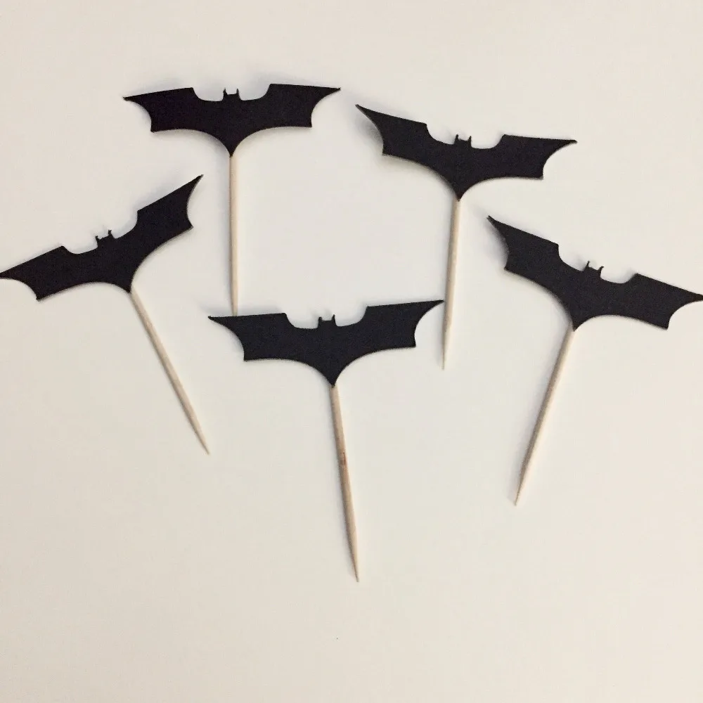 20pcs Bat boy Cupcake Toppers hero boy Baby Shower Cupcake Toppers Food Picks Cool boy birthday party  Decoration