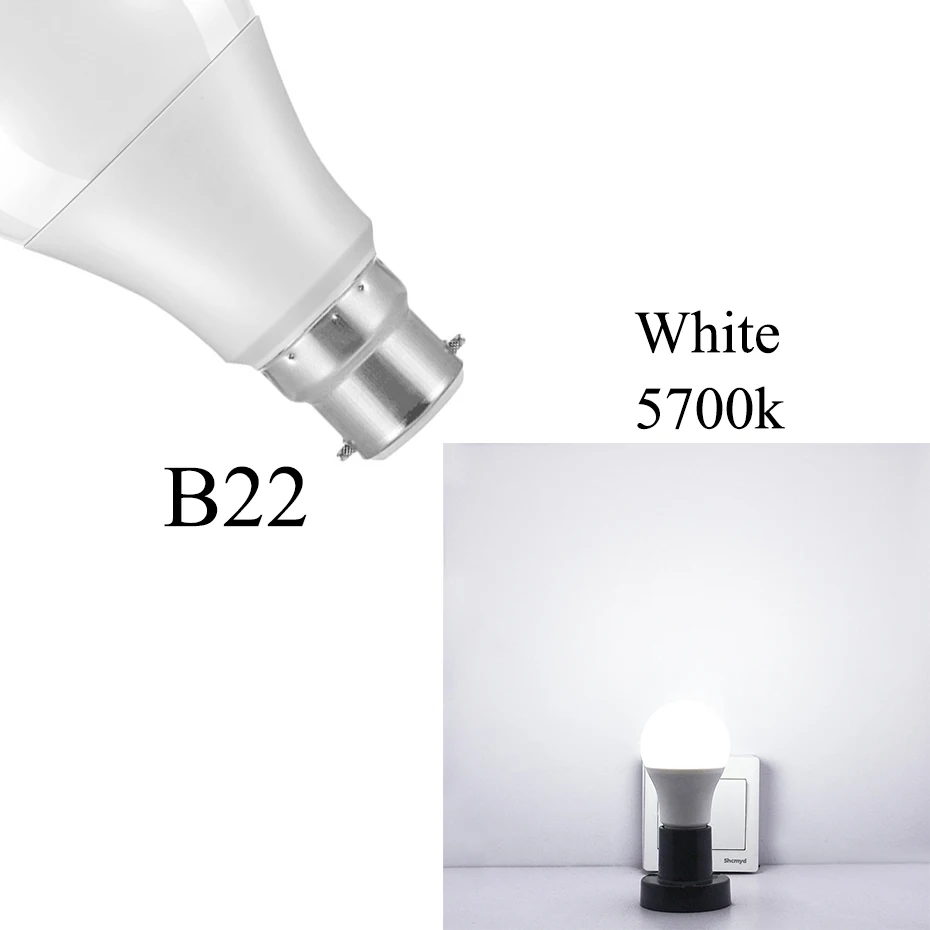 B22 Cold White E27 B22 Светодиодный светильник с датчиком 10 Вт 15 Вт 110 В 220 В Автоматическая лампа с сумерками до рассвета Автоматическое включение/выключение для крыльца прихожей патио гаража ночное время - Испускаемый цвет: B22 Cold White