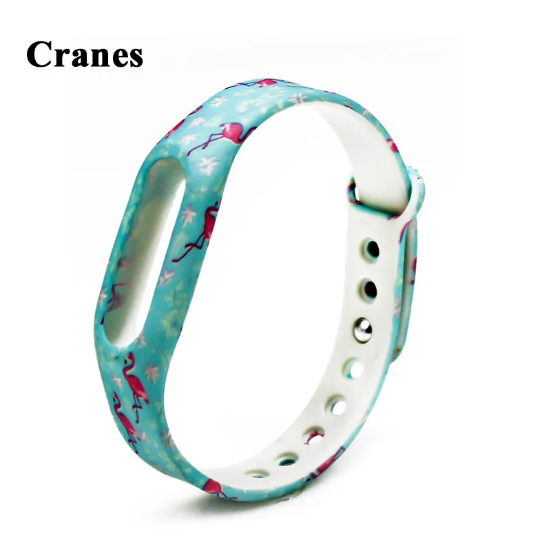 Cranes Ремешок BOORUI для mi band 1s камуфляжные разноцветные силиконовые ремешки на запястье для Xiao mi band 1& 1S умный спортивный ремешок - Цвет: Cranes