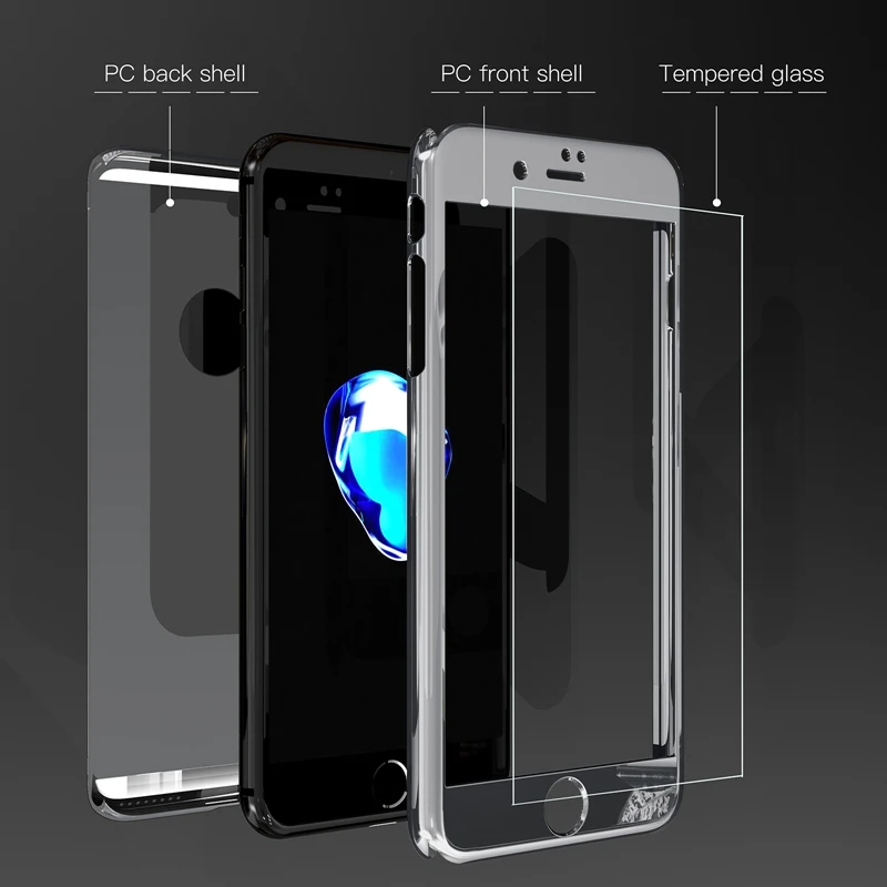 For iPhone 7 Case Luxury 360 Plating Mirror for Plus Ultra Thin Smooth Glossy Shockproof Cover iPhone7 4.7 5.5 |